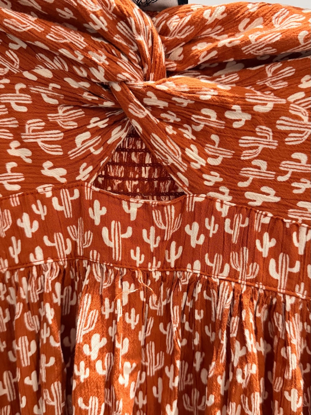 Angie Rust Orange Cactus-Print Maxi Dress - Picture 4 of 4